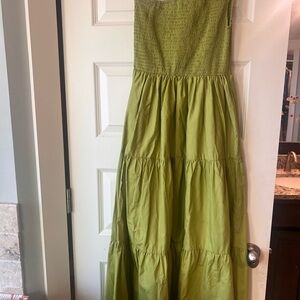 Elegant Chartreuse One Shoulder Dress